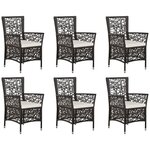 vidaXL Ensemble de salle à manger de jardin 7 Pièces Marron