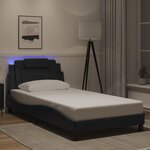 vidaXL Cadre de lit avec lumières LED noir 100x200 cm similicuir