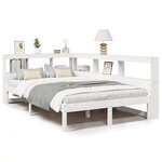 vidaXL Lit bibliothèque sans matelas blanc 120x190 cm bois pin massif