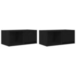 vidaXL Meubles TV 2 Pièces chêne noir 60x31x25 5 cm bois d'ingénierie