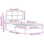 vidaXL Cadre de lit avec tête de lit rembourrée Gris foncé