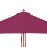vidaXL Parasol d'extérieur avec mât en bois 150x200 cm rouge bordeaux