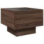 vidaXL Table de chevet avec LED infini chêne marron 40x40x30 cm
