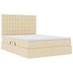 vidaXL Lit avec rangement et matelas Crème 140 x 200 cm Polyester