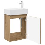 vidaXL Meuble de salle de bain avec robinet Chêne artisanal