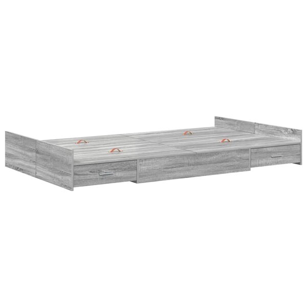 vidaXL Cadre de lit avec rangement Sonoma gris 120 x 190 cm