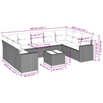 vidaXL Salon de jardin avec coussins 10 Pièces beige résine tressée