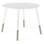 Table + chaises Fimiana style scandinave - Blanc mat / chêne kronberg