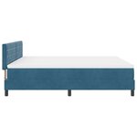 Lit à ressort avec matelas vidaXL Bleu foncé Super King Velours
