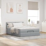 VidaXL Cadre de lit ottoman et matelas gris clair 140x200 cm tissu