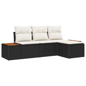 vidaXL avec oreiller Réglable 4 Pièces Noir