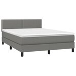 vidaXL Sommier à lattes de lit et matelas et LED Gris foncé 140x200 cm
