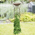 Hi mangeoire à oiseaux avec support à plantes marron