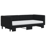 vidaXL Lit de jour avec gigogne et matelas noir 90x190 cm velours