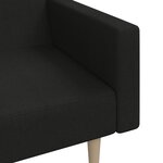 vidaXL Canapé-lit à 2 places noir tissu