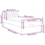 vidaXL Lit ottoman avec matelas et LED crème 90x200 cm tissu