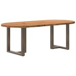 vidaXL Table à manger 220x100x74 cm bois de chêne massif ovale