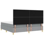 vidaXL Lit à ressorts avec matelas Gris clair 200 x 200 cm tissu
