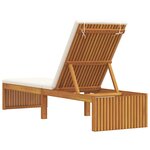 vidaXL Chaise longue avec coussin 200 x 55 x 30 cm en bois d'acacia