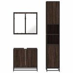 vidaXL Ensemble de meubles de salle de bain 3 Pièces Chêne marron