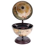 vidaXL Support de vin globe de dessus de table Bois d'eucalyptus Blanc