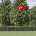 vidaXL Drapeau de la Turquie et mât 5 5 m Aluminium