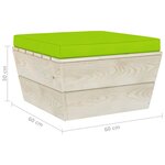 vidaXL Repose-pied palette de jardin avec coussin Épicéa imprégné