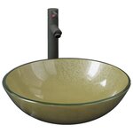 vidaXL Lavabo de bain avec robinet et drain à poussoir Verre trempé