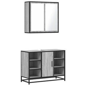 vidaXL Ensemble de meubles de salle de bain 2 Pièces Sonoma gris