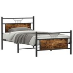 vidaXL Cadre de lit sans matelas chêne fumé 100x190 cm bois ingénierie