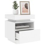 vidaXL Armoires de chevet avec lumières LED 2 Pièces blanc 40x39x48 5 cm