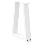 vidaXL Pieds de table basse en forme de V  2 pièces  blanc  28 x (42-43 3) cm  acier