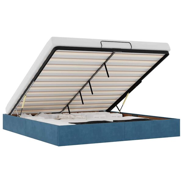 VidaXL Cadre de lit ottoman sans matelas bleu foncé 160x200 cm velours