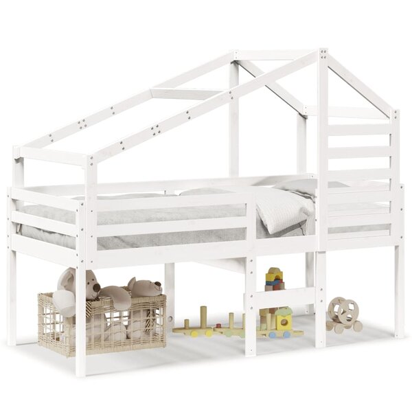 vidaXL Lit haut sans matelas blanc 80x200 cm bois de pin massif