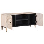 vidaXL Meuble TV Blanc 105 x 33 5 x 46 cm Bois de mangue massif
