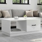 vidaXL Table basse Blanc 90 x 50 x 37 cm Bois d'ingénierie