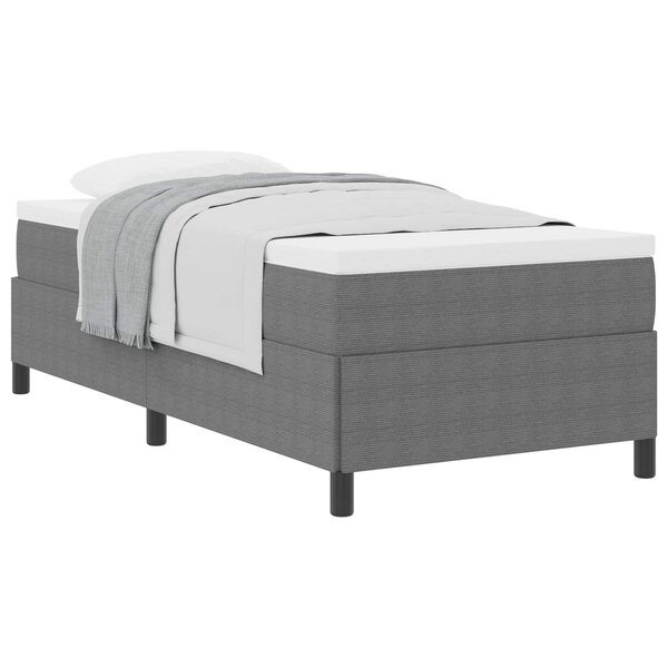 vidaXL Lit à ressorts Gris clair 80 x 200 cm Tissu en velours côtelé