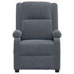 vidaXL Fauteuil de massage Gris foncé velours