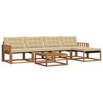 vidaXL Ensemble de canapés d'extérieur 6 Pièces Naturel et Beige