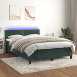 vidaXL Sommier à lattes de lit avec matelas LED Vert foncé 140x200 cm