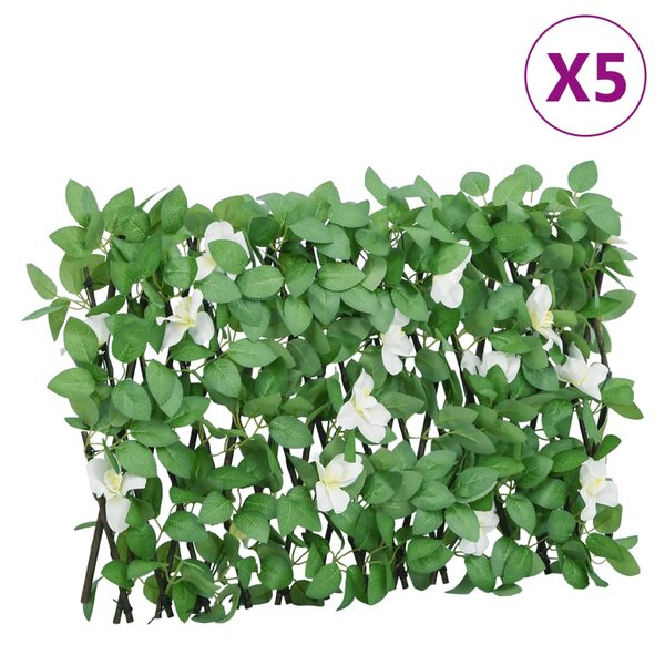 vidaXL Treillis de lierre artificiel extensible vert 5 Pièces 180x30 cm