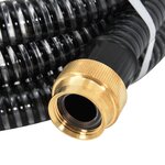 Vidaxl tuyau d'aspiration avec raccords en laiton 15 m 25 mm noir