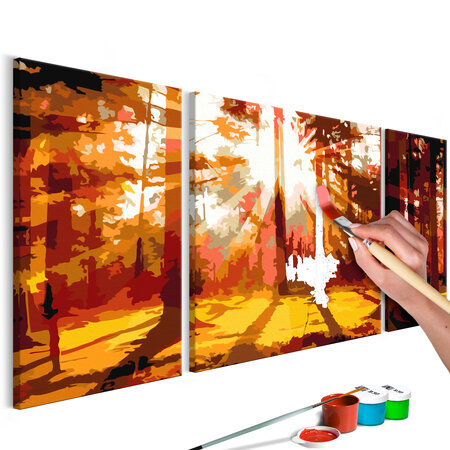 Tableau à peindre par soi-même - forêt (automne) l x h en cm 80x50