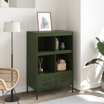 vidaXL Buffet haut vert olive 68x39x101 5 cm acier