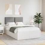 vidaXL Cadre de lit avec tête de lit rembourrée Gris clair