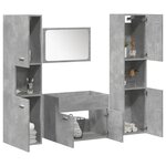 vidaXL Ensemble de meubles de salle de bain 4 Pièces gris béton