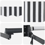 vidaXL Auvent rétractable anthracite et blanc 5x3 m tissu et aluminium
