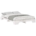 vidaXL Cadre de lit Blanc 140 x 210 cm Pin massif