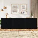 vidaXL Buffets 3 Pièces noir bois d'ingénierie