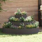 vidaXL Pot en Métal Acier/Noir Acier Grand Décorations Pot en Métal